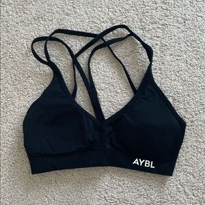 AYBL Women's Black Strappy Sports Bra